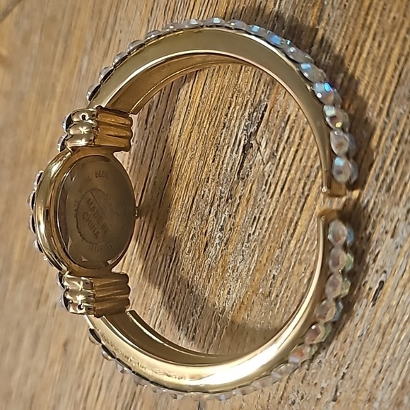 Vintage Vernier AB Swarovski Crystal Cuff Bracelet Watch - Picture 5 of 10
